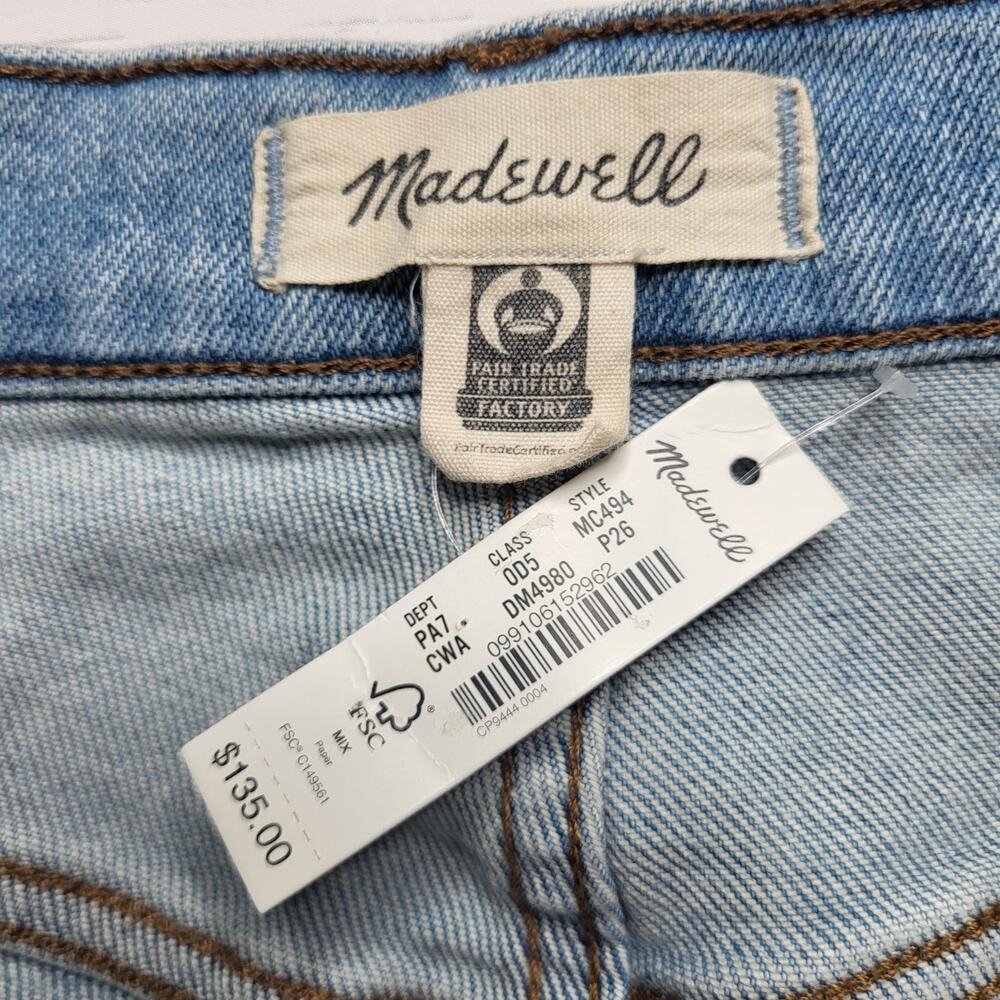Madewell Petite Perfect Vintage Jeans Light Coffee Wash Worn In Edition Rip 26P - Picture 12 of 14